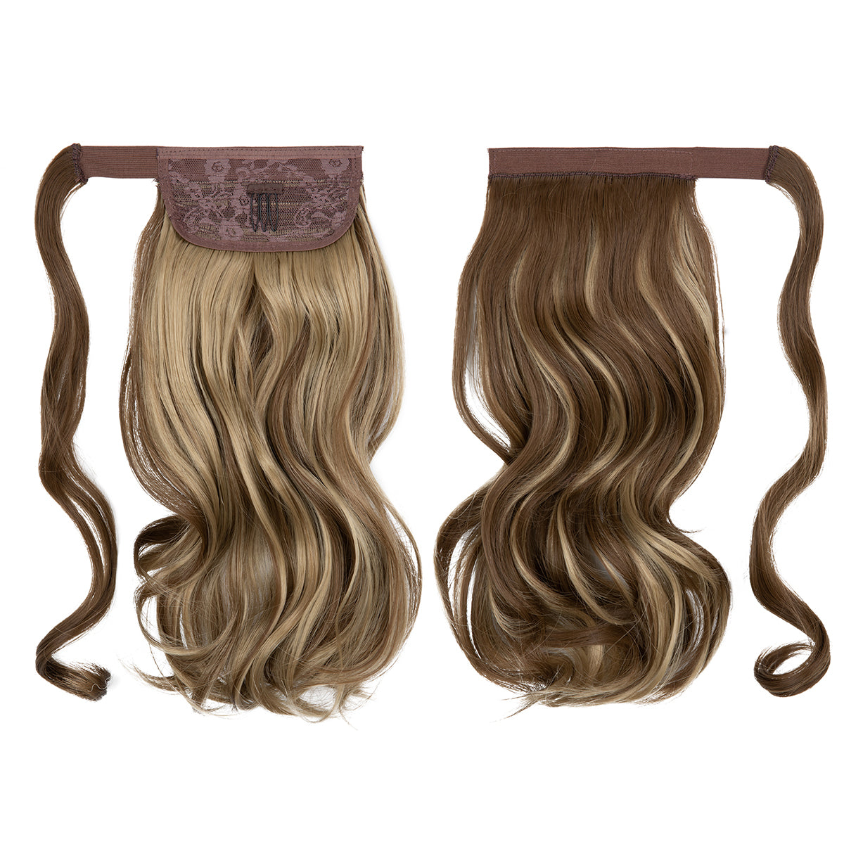 Wrap Around Long Curly Ponytail Pale Ash Blonde 14in