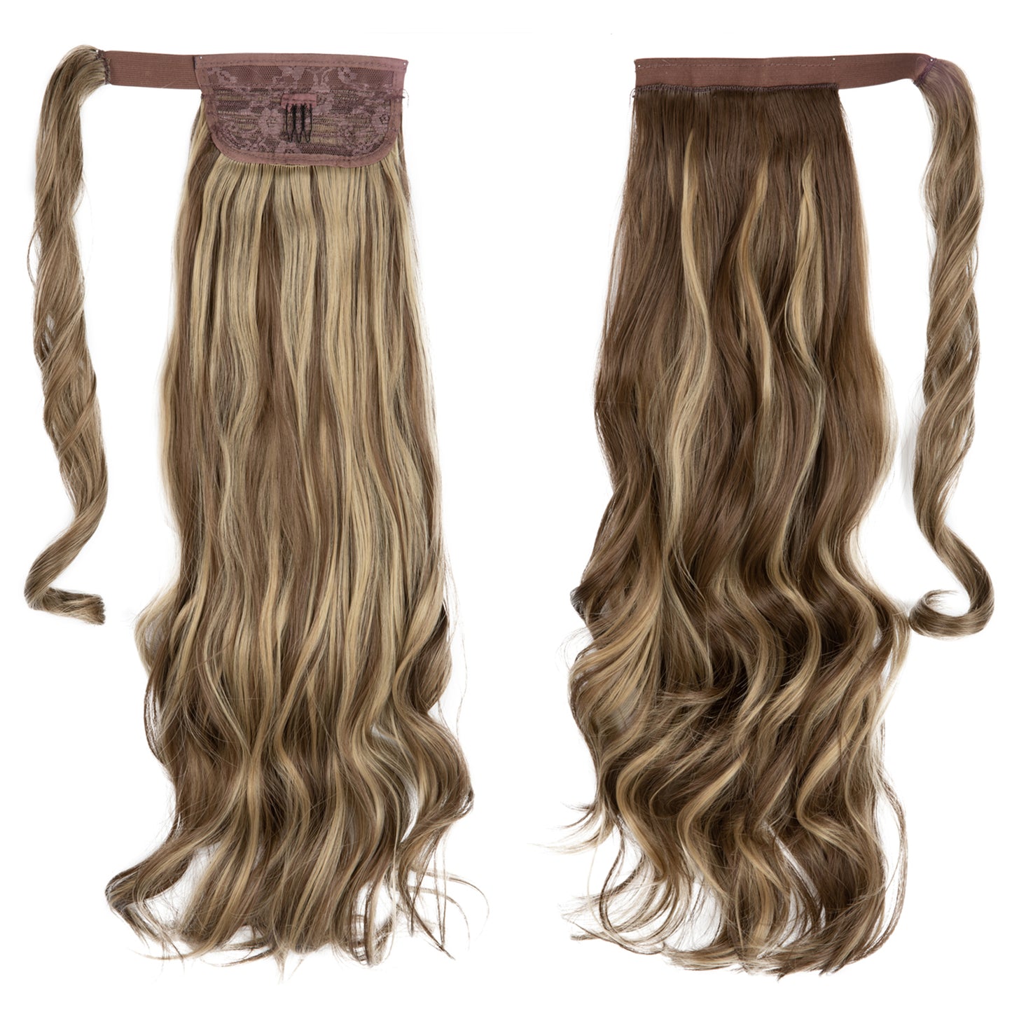 Wrap Around Long Curly Ponytail Pale Ash Blonde 22in