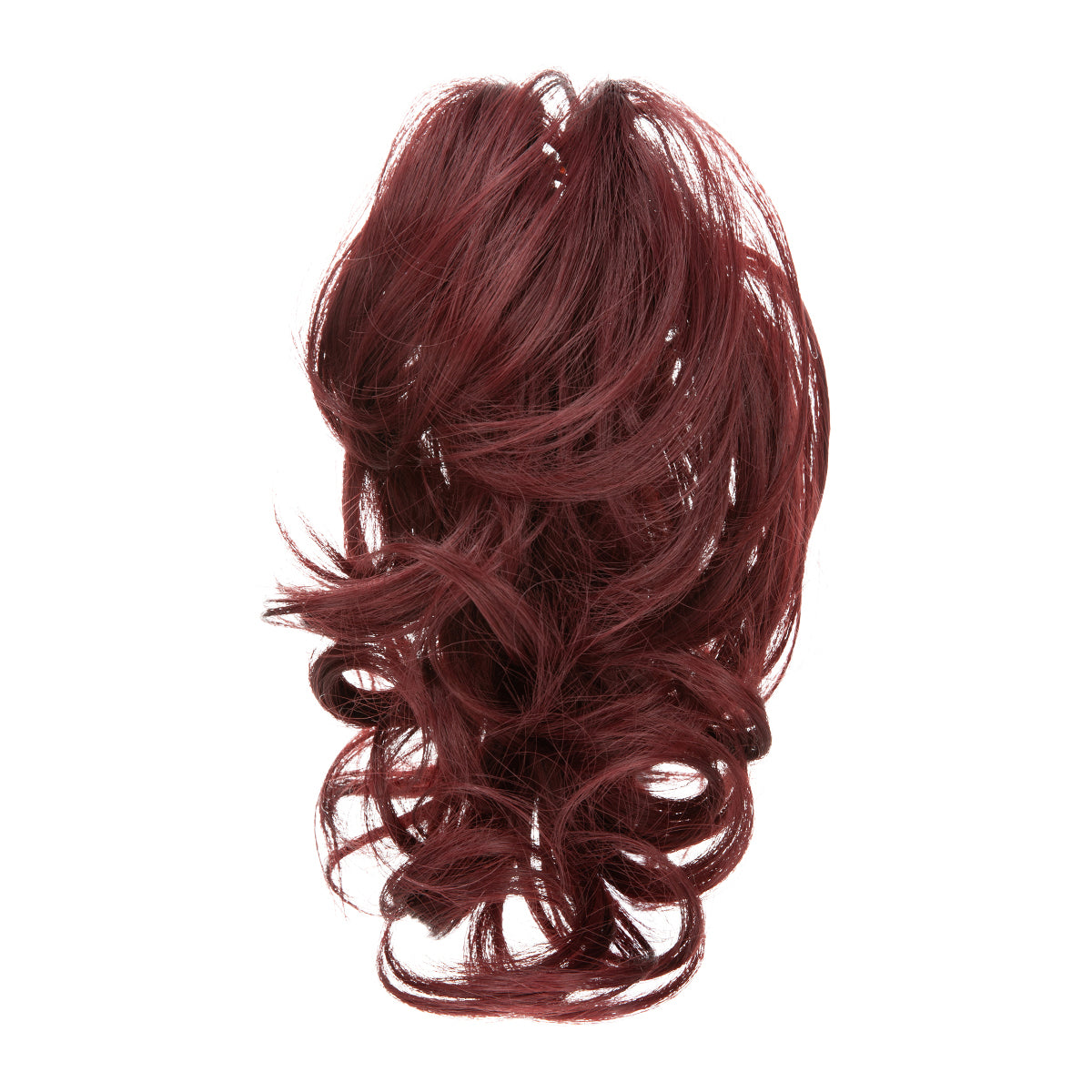 DIY Claw Clip Natural Ponytail Hair Extensions Wine Red