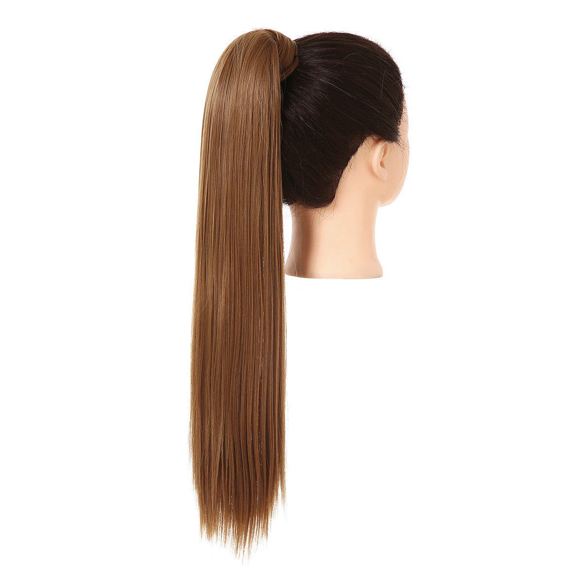 Clip Drawstring Fake Long Ponytail Medium Red Auburn 24in