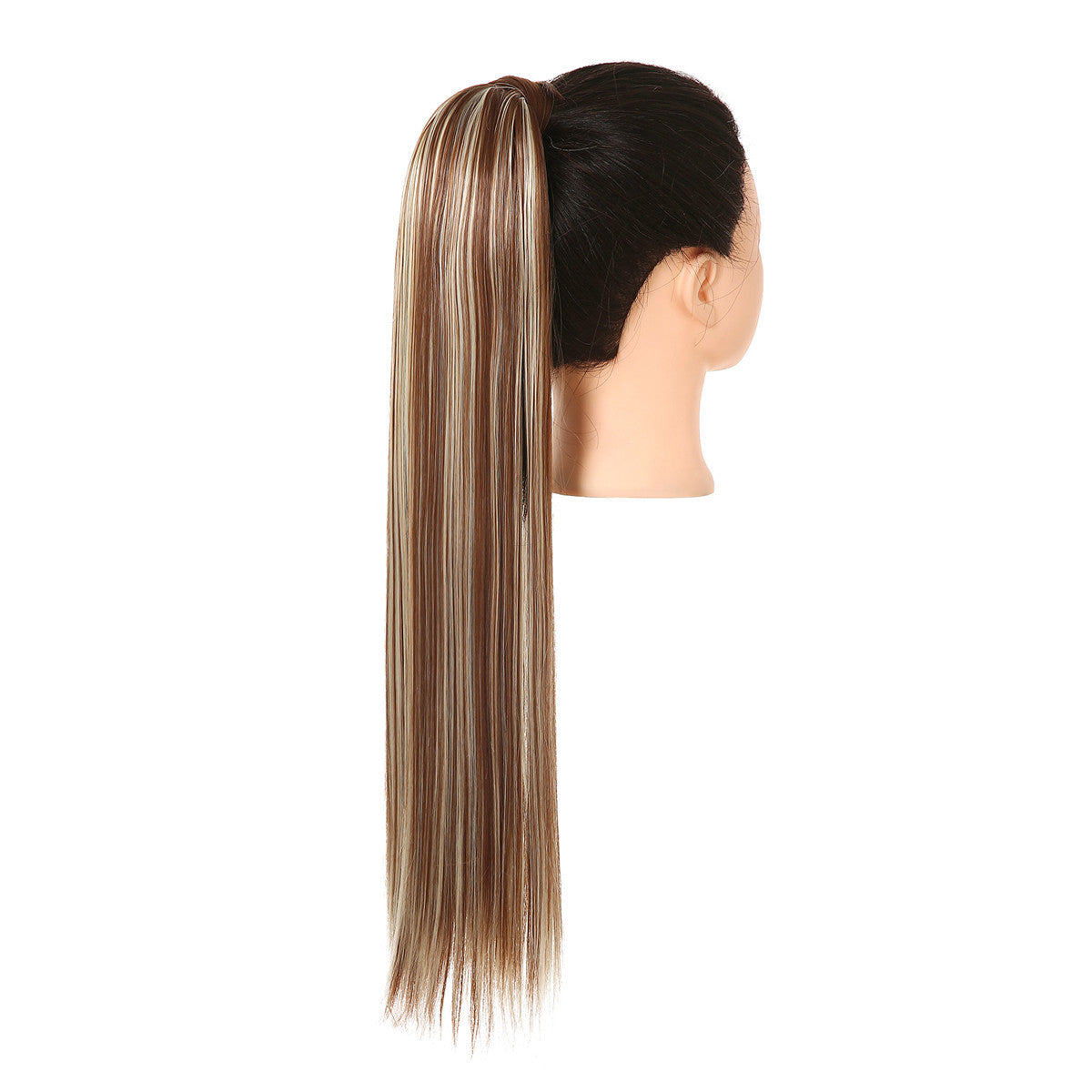 Clip Drawstring Fake Long Ponytail Medium Auburn Beach Blonde 24in