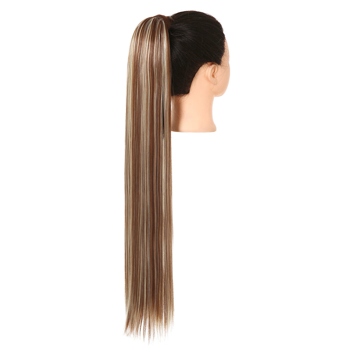 Clip Drawstring Fake Long Ponytail Medium Auburn Beach Blonde 32in