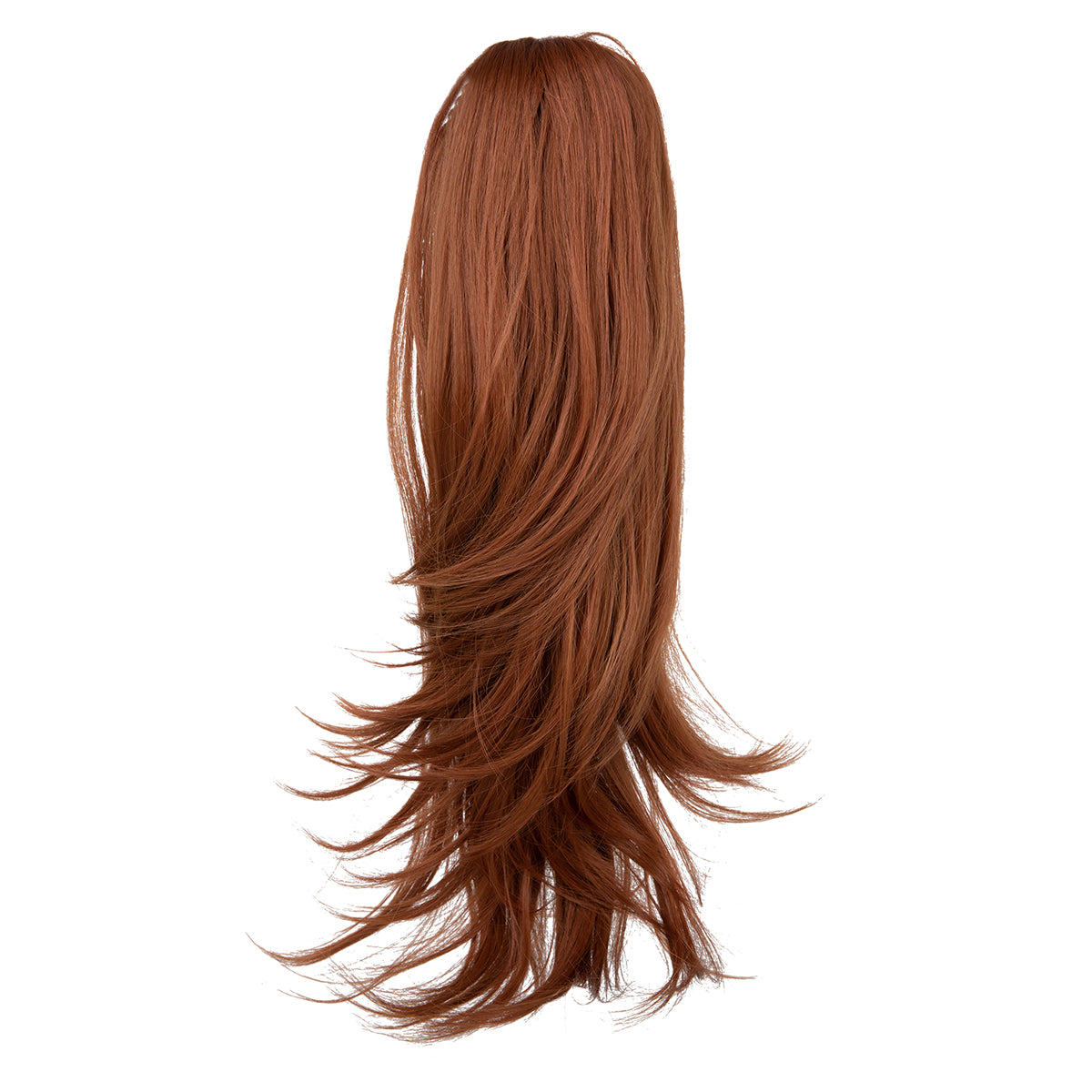 Clip In Hair Extensions Long Straight Ponytail Copper Red