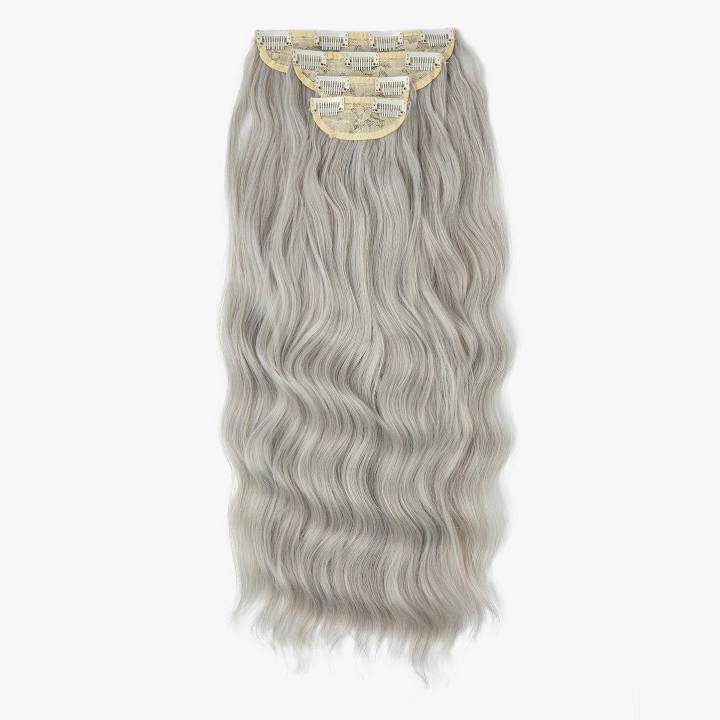 Clip In Hair Extensions 4 PCS Silver Grey