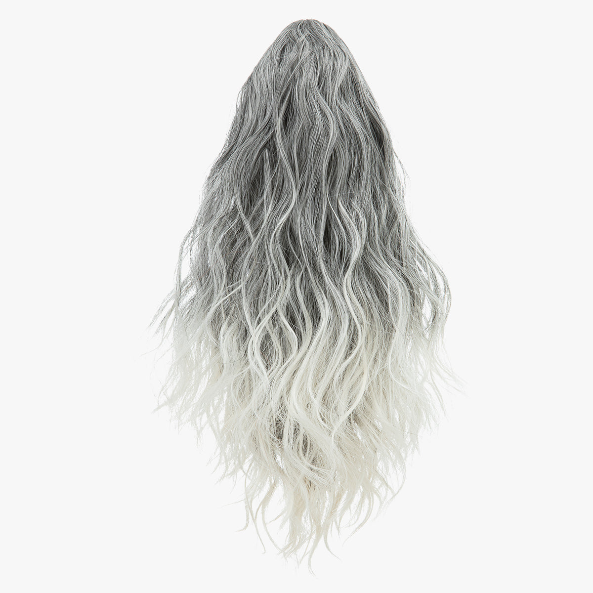Claw Clip Short Ponytail Extension Wavy Ponytail Salt and Pepper