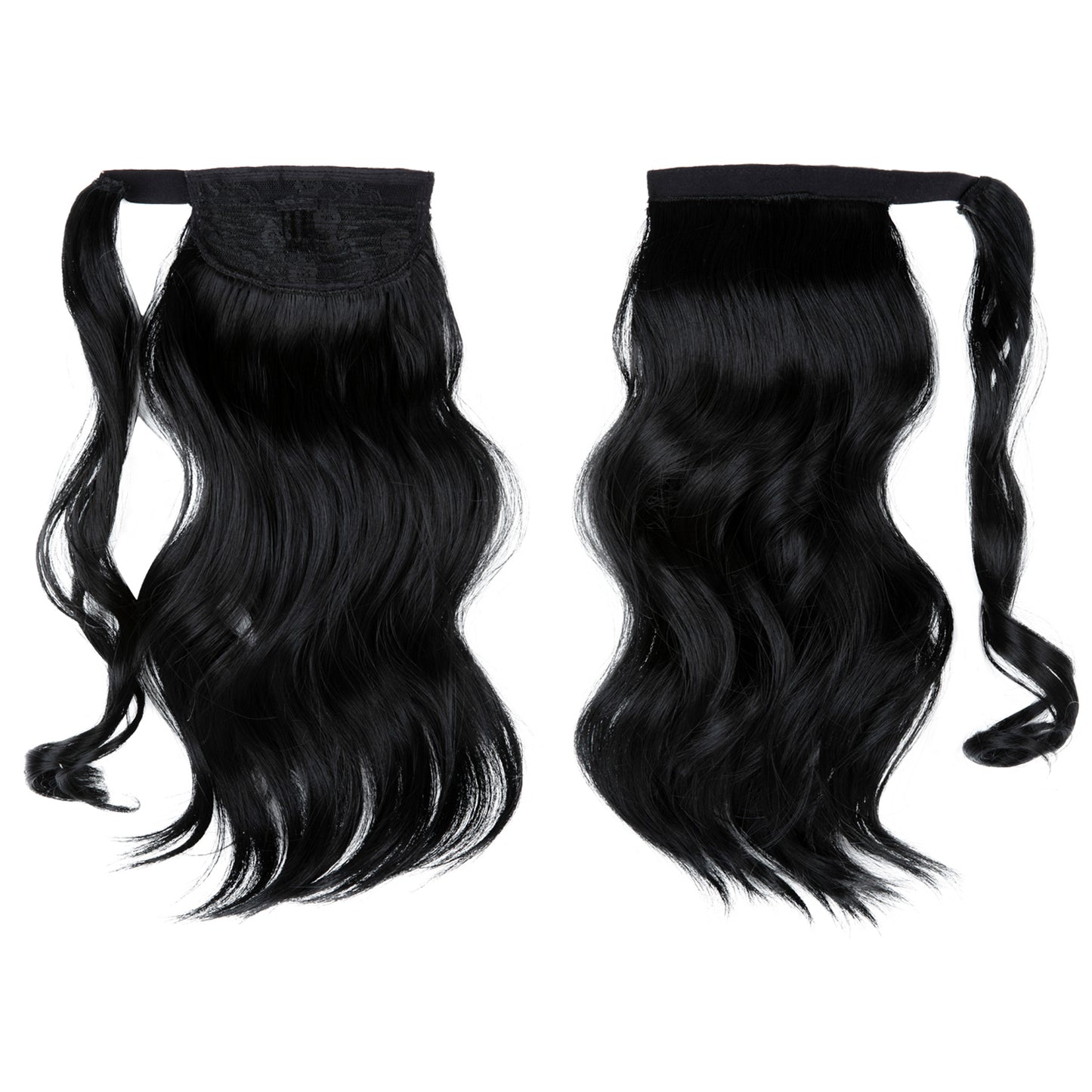 Wrap Around Long Curly Ponytail Jet Black 14in