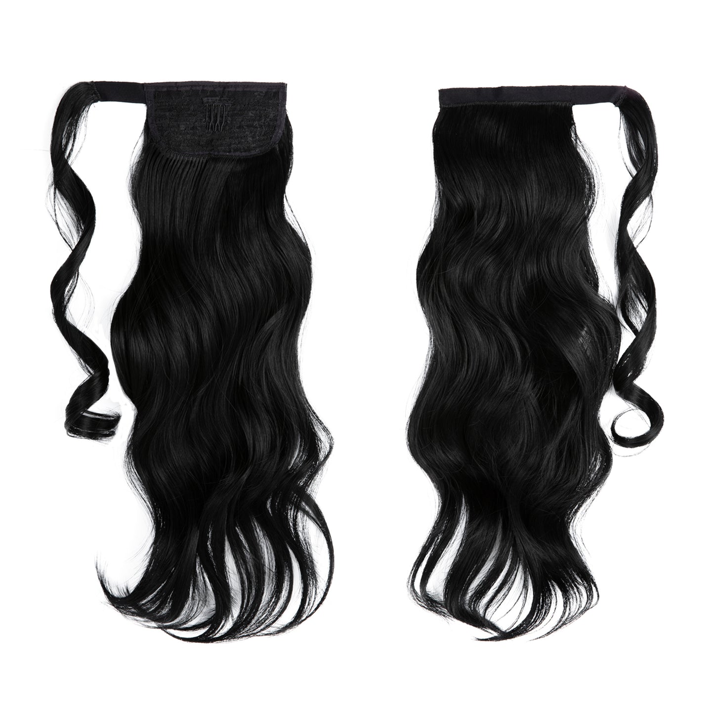 Wrap Around Long Curly Ponytail Jet Black 18in