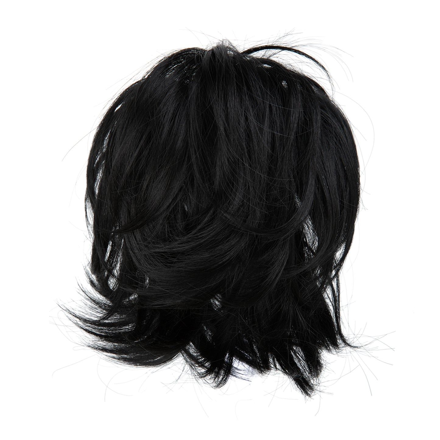 DIY Messy Claw Clip Short Ponytail Wig Jet Black