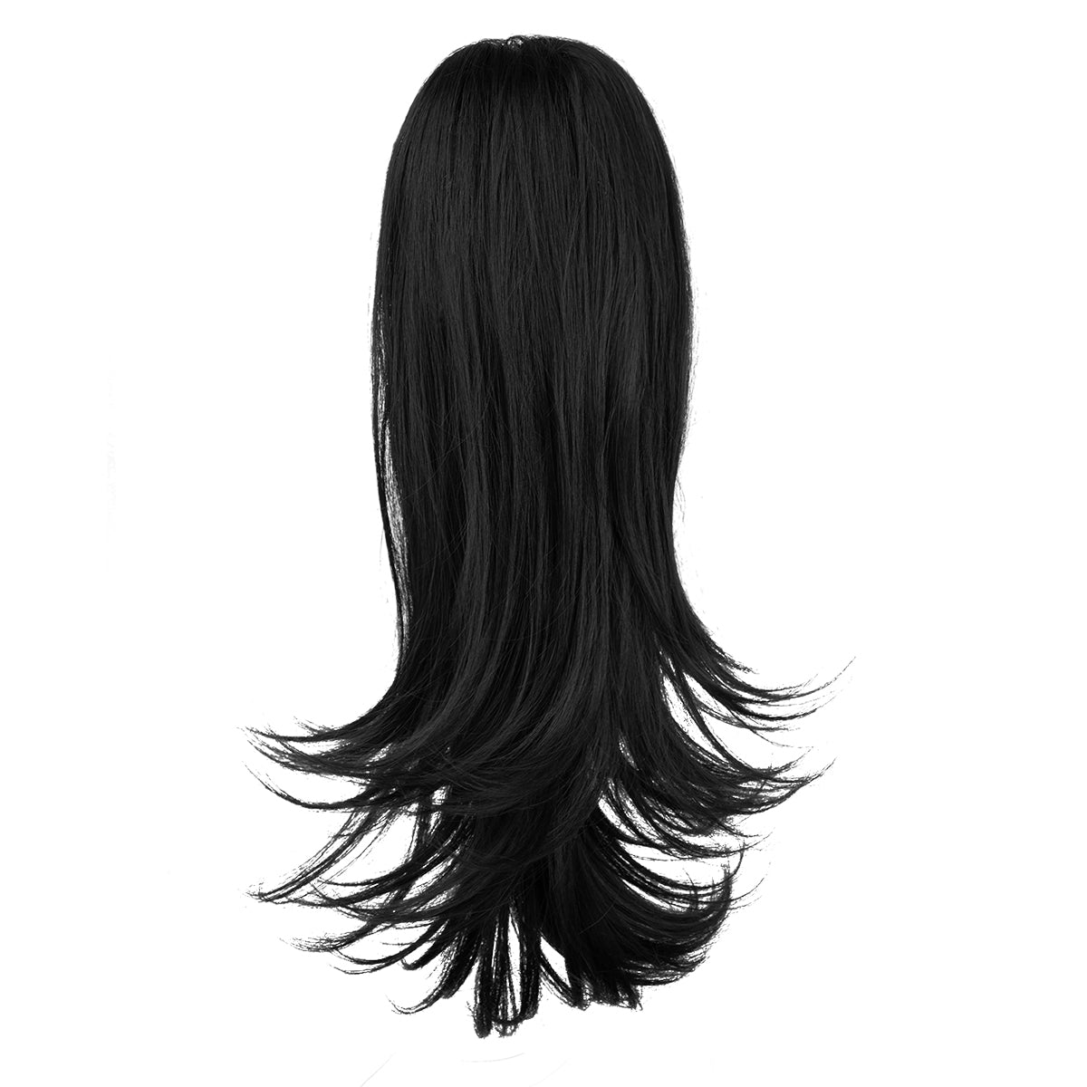 Clip In Hair Extensions Long Straight Ponytail Jet Brown