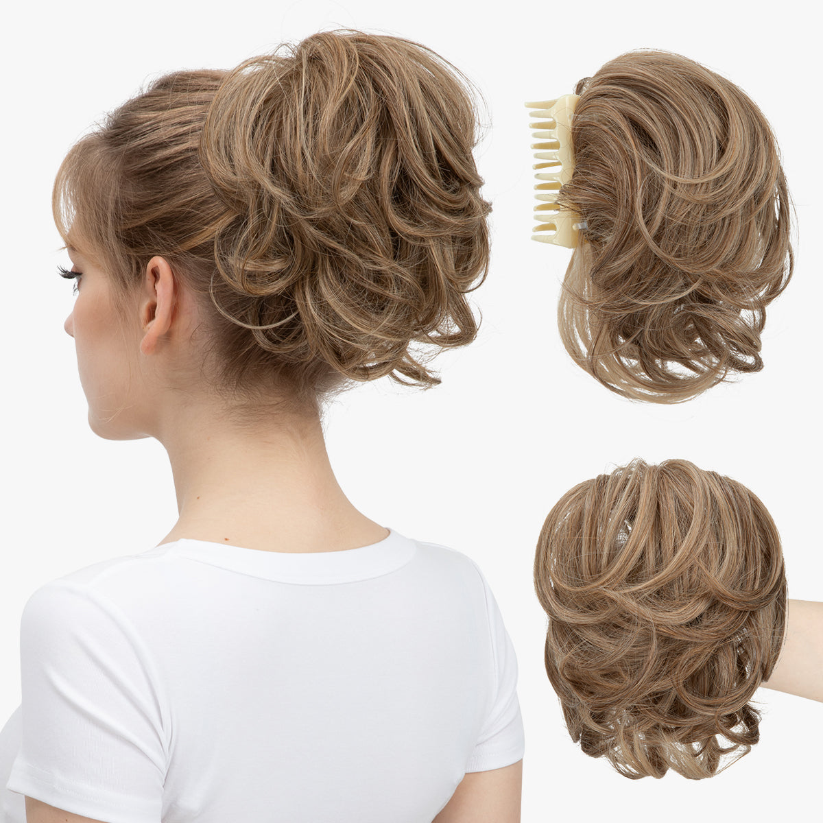 Messy Wavy Short Ponytail Sand