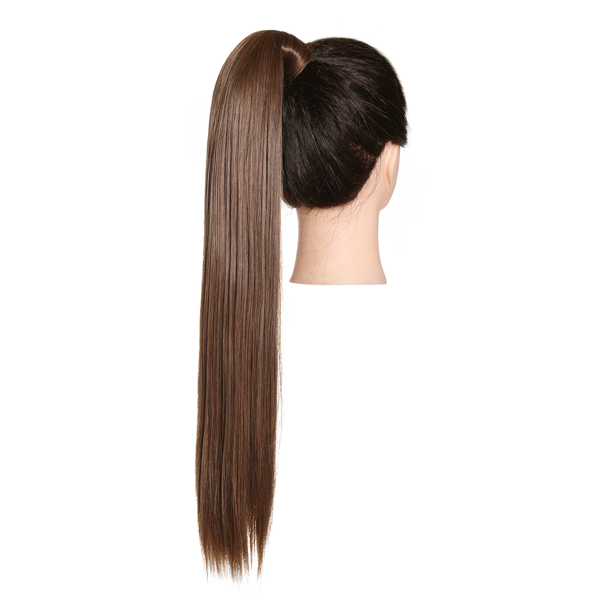 Clip Drawstring Fake Long Ponytail Ginger Brown 24in