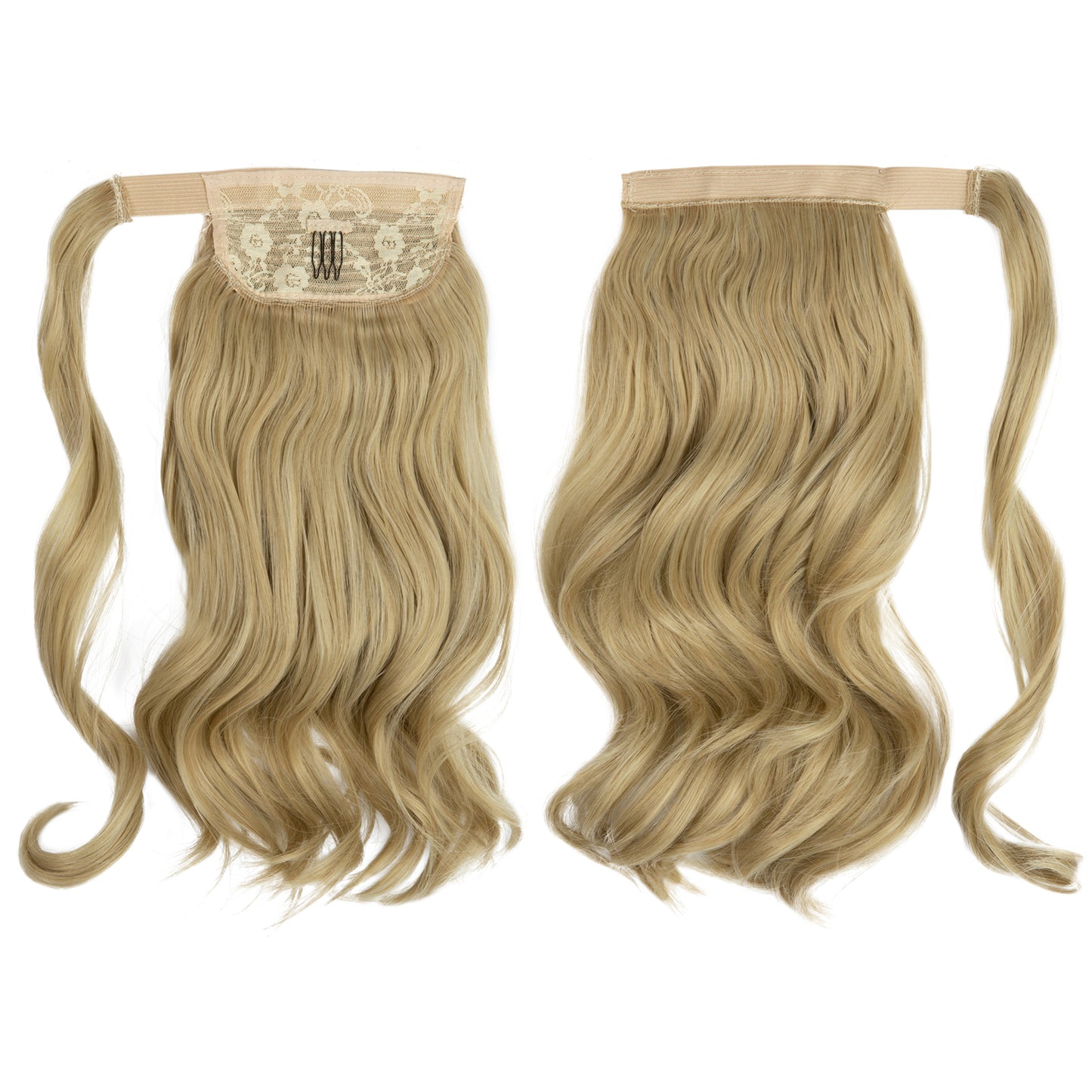 Wrap Around Long Curly Ponytail Light Natural Blonde 14in