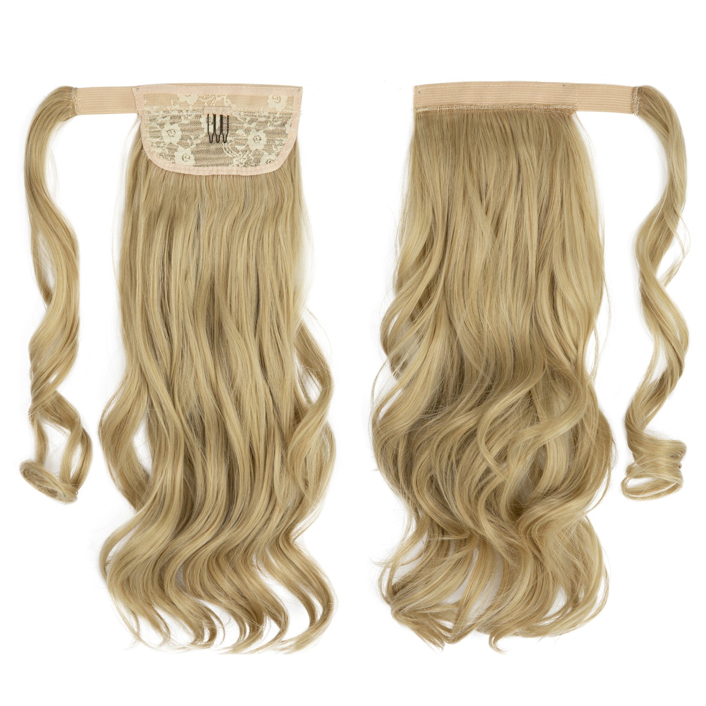 Wrap Around Long Curly Ponytail Light Natural Blonde 18in