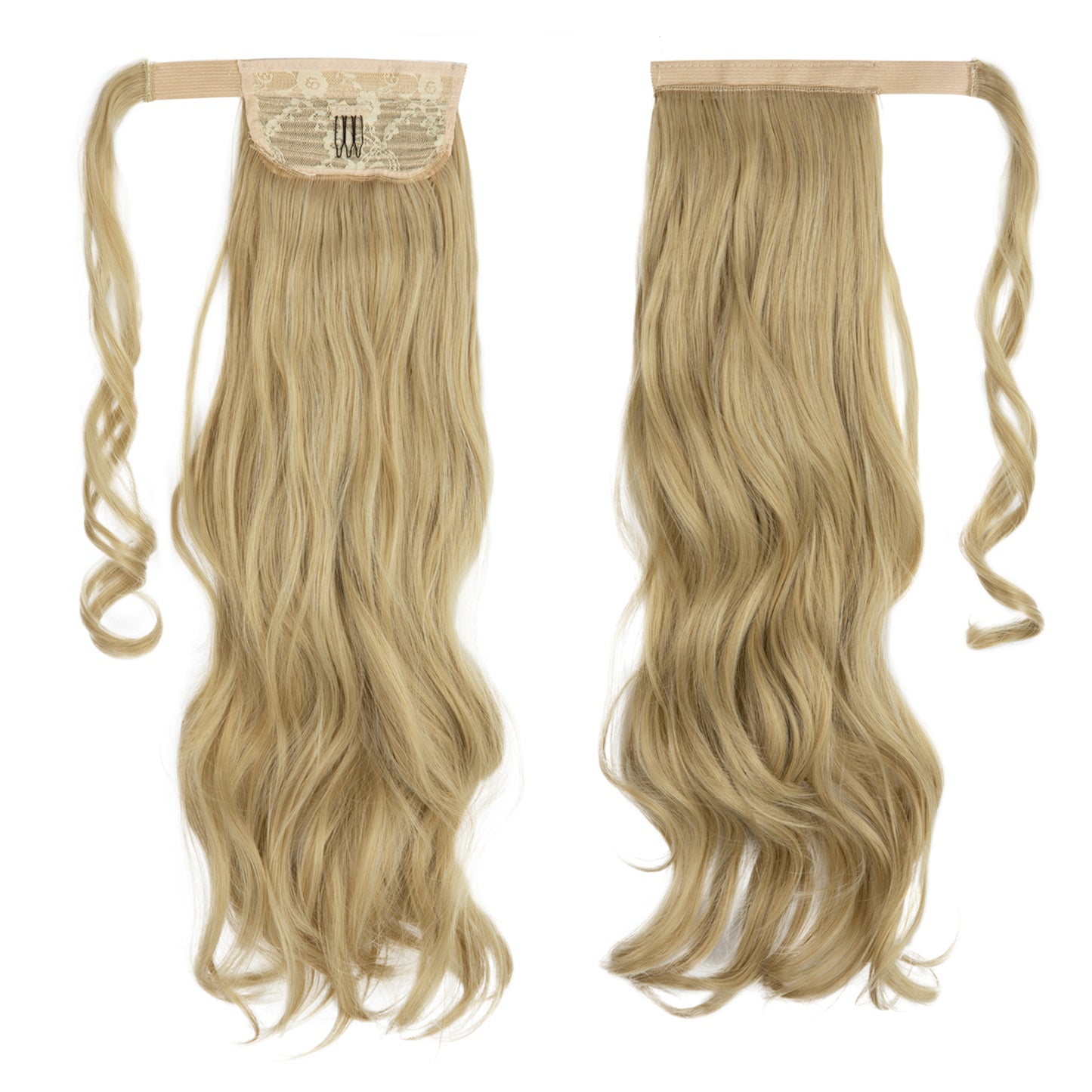 Wrap Around Long Curly Ponytail Light Natural Blonde 22in