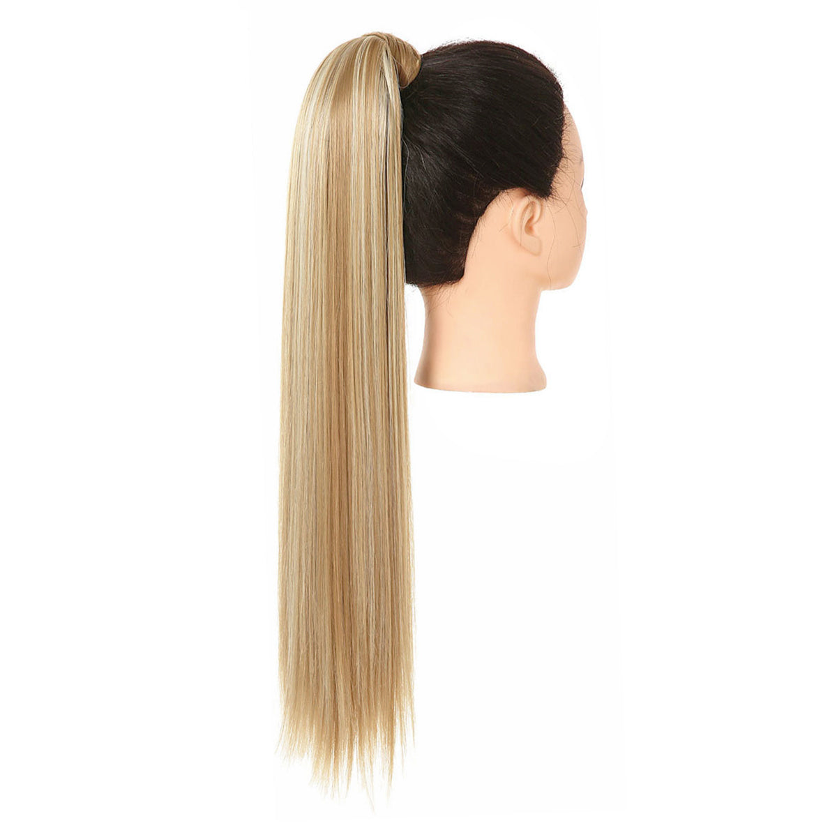 Clip Drawstring Fake Long Ponytail Honey Blonde Bleach Blonde 24in