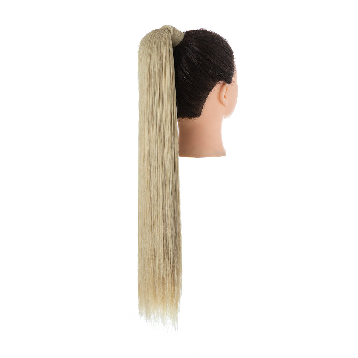 Clip Drawstring Fake Long Ponytail Pale Ash Blonde 24in