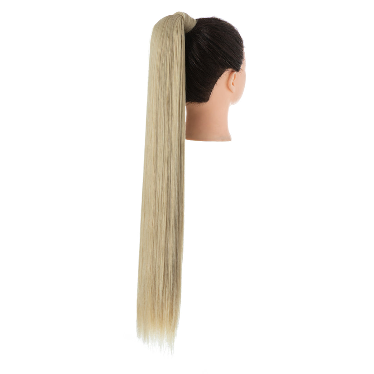 Clip Drawstring Fake Long Ponytail Pale Ash Blonde 32in