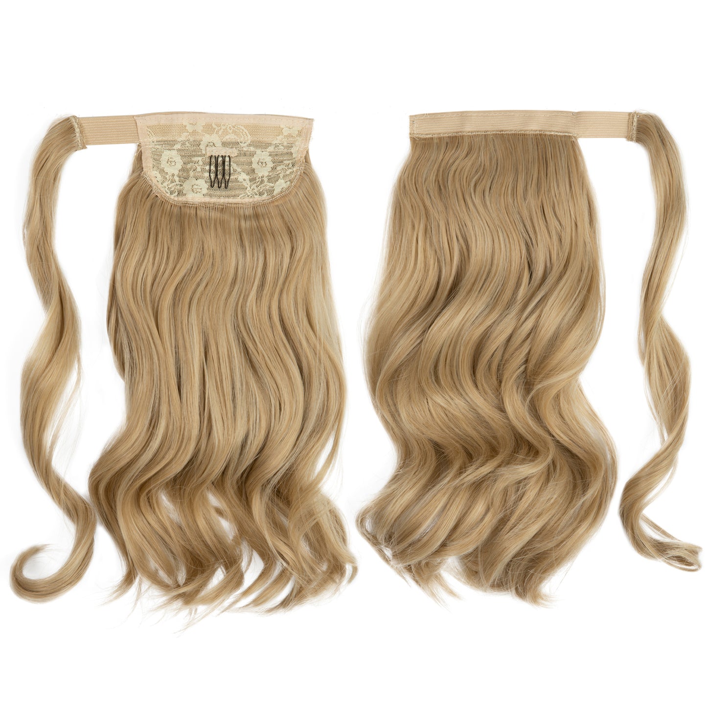 Wrap Around Long Curly Ponytail Natural Blonde 14in