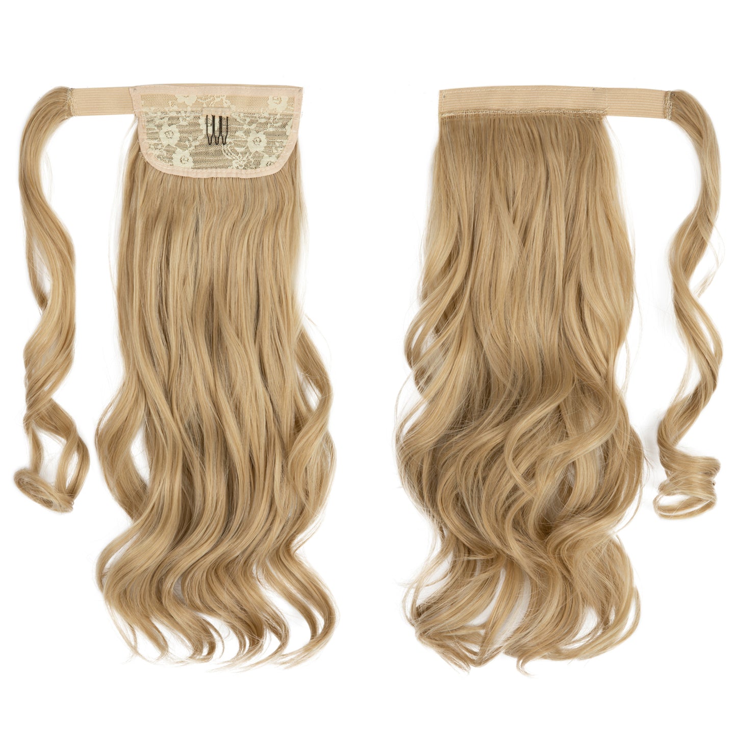 Wrap Around Long Curly Ponytail Natural Blonde 18in