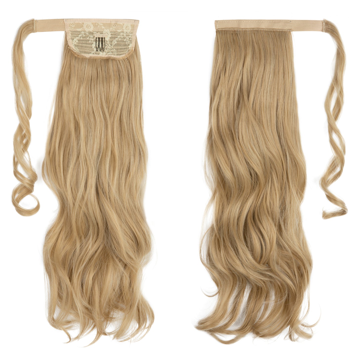 Wrap Around Long Curly Ponytail Natural Blonde 22in