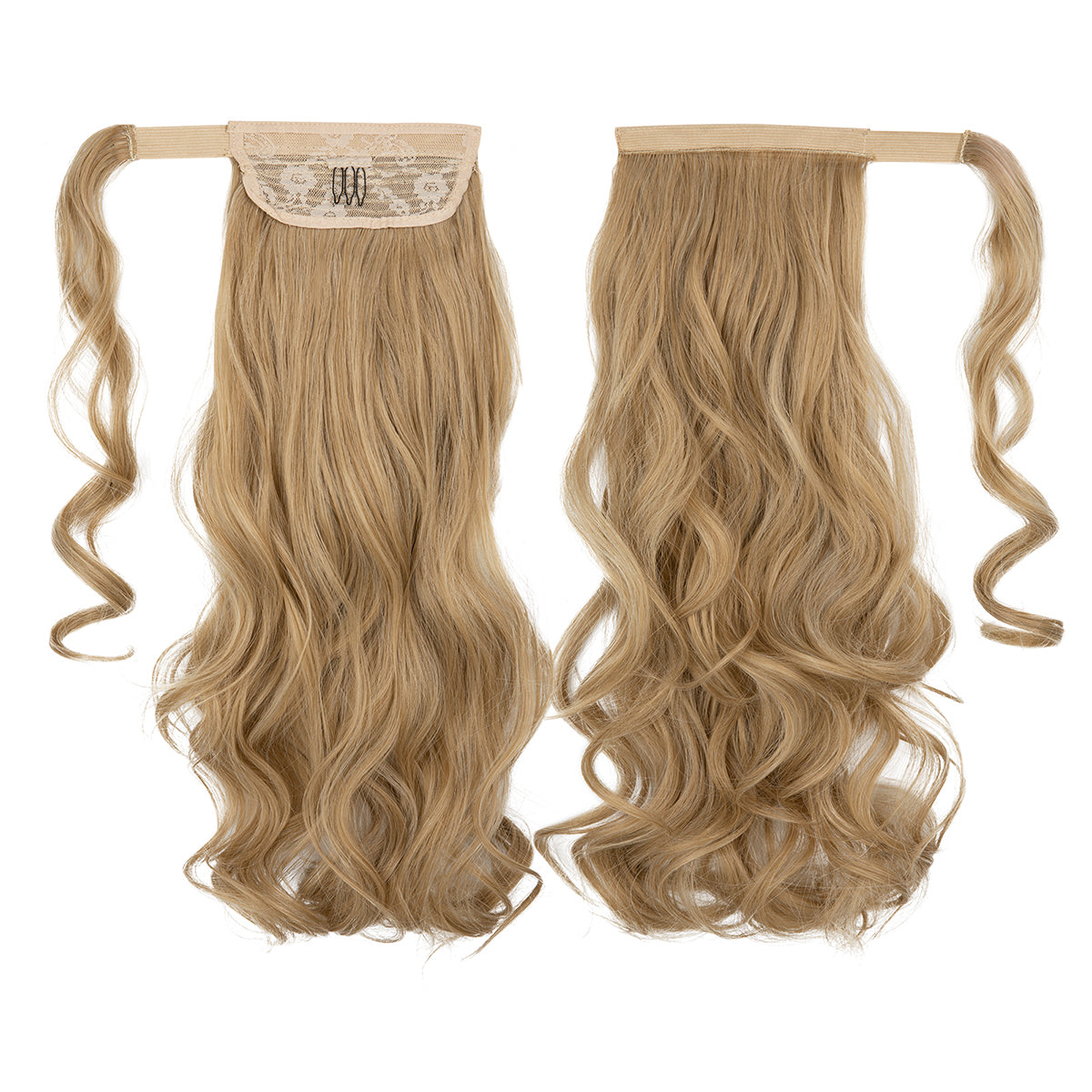 Wrap Around Long Curly Ponytail Light Honey Blonde 18in
