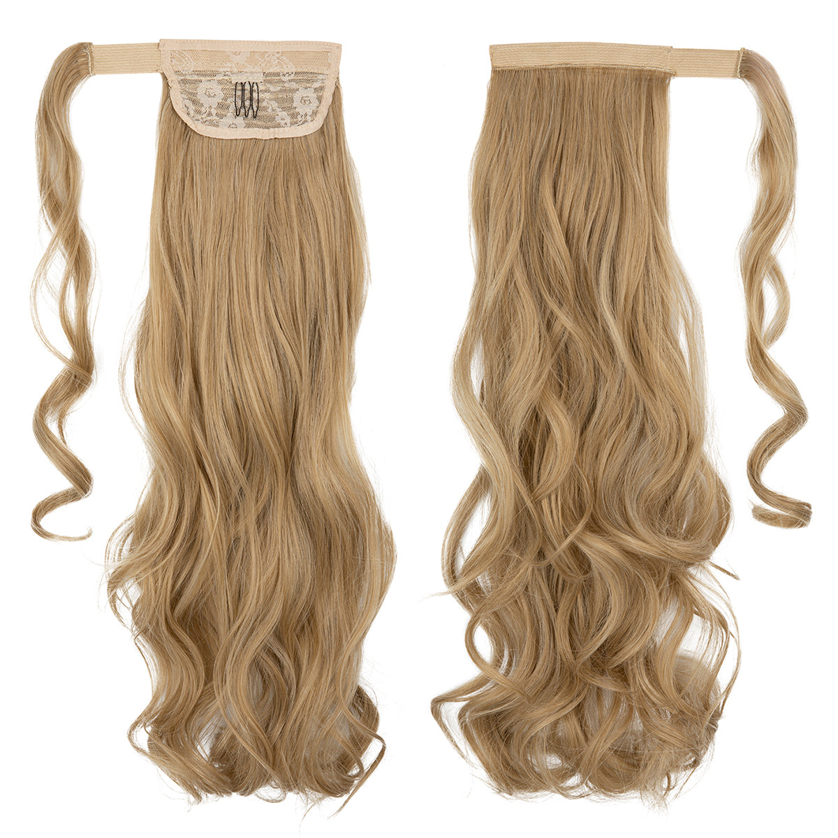 Wrap Around Long Curly Ponytail Light Honey Blonde 22in