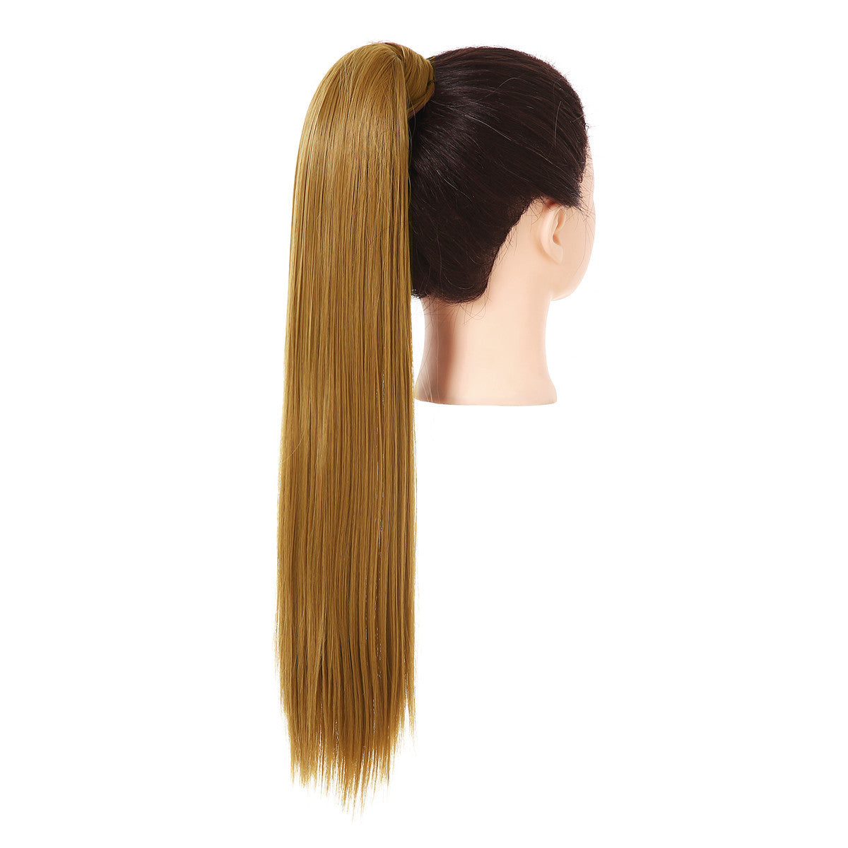 Clip Drawstring Fake Long Ponytail Golden Auburn 24in