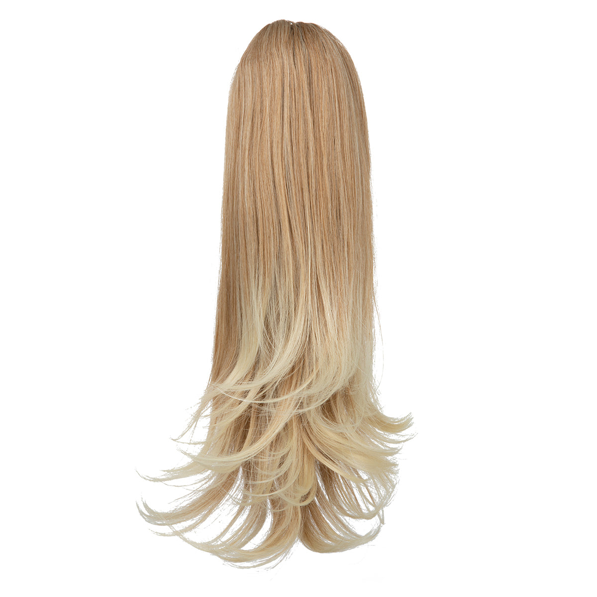 Clip In Hair Extensions Long Straight Ponytail Gloden Blonde andBeach Blonde Tips