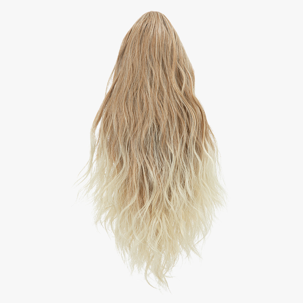 Claw Clip Short Ponytail Extension Wavy Ponytail Gloden Blonde and Beach Blonde Tips