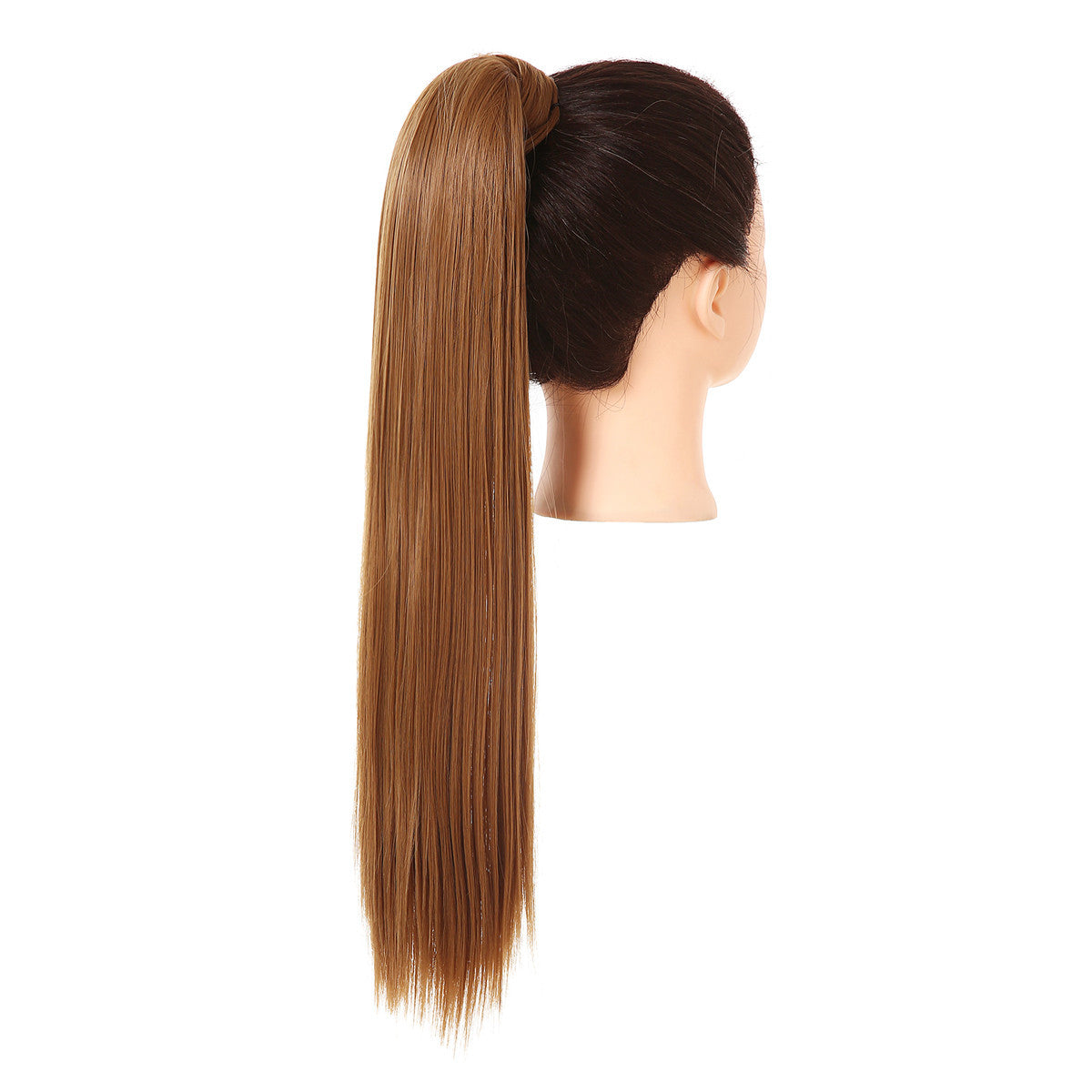 Clip Drawstring Fake Long Ponytail Light Auburn 24in