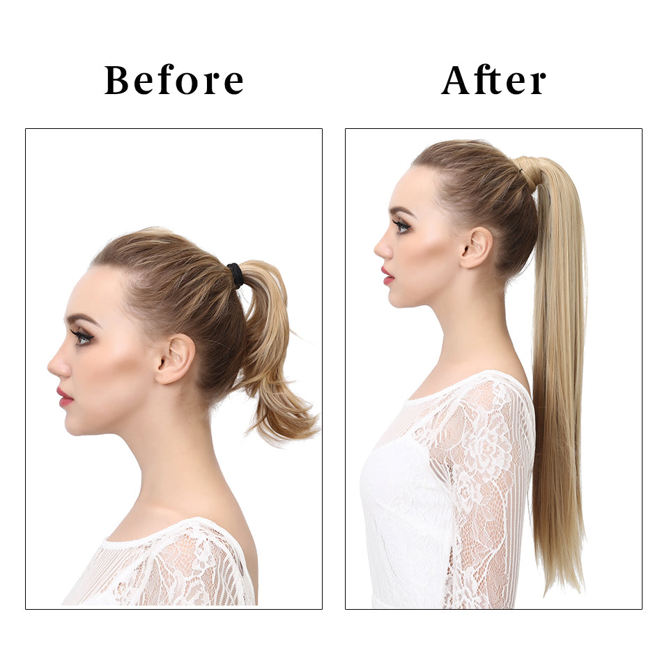 Clip Drawstring Fake Long Ponytail