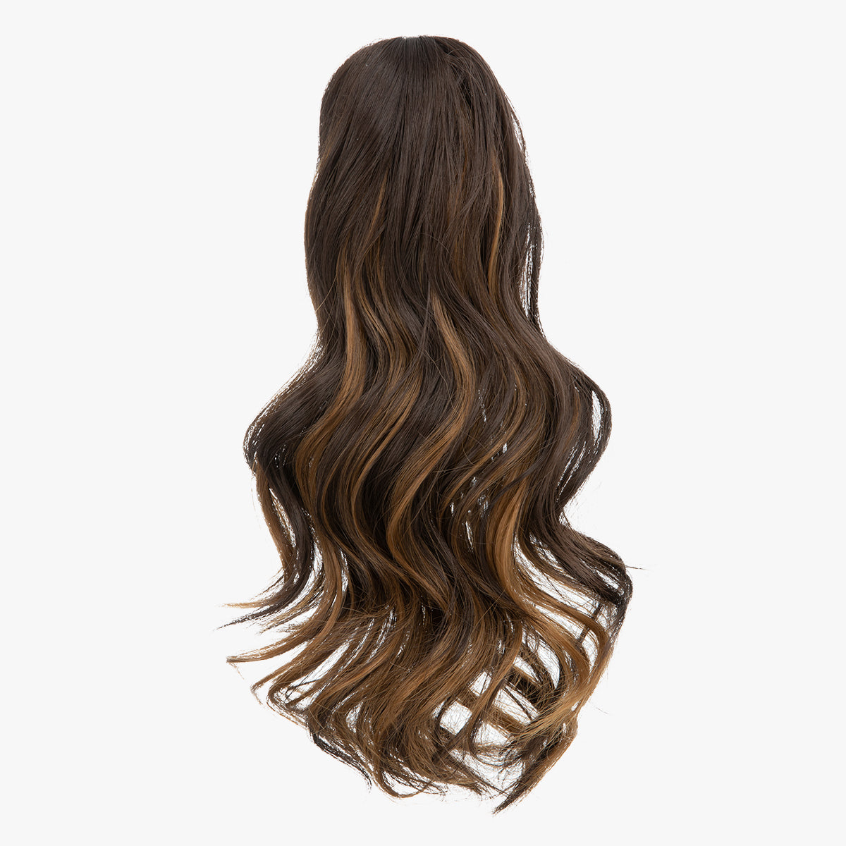 Natural long curly ponytail Dark Brown Golden Blonde