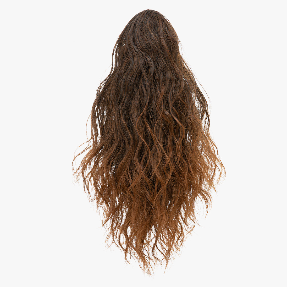 Claw Clip Short Ponytail Extension Wavy Ponytail Light Brown and Light Auburn Tips