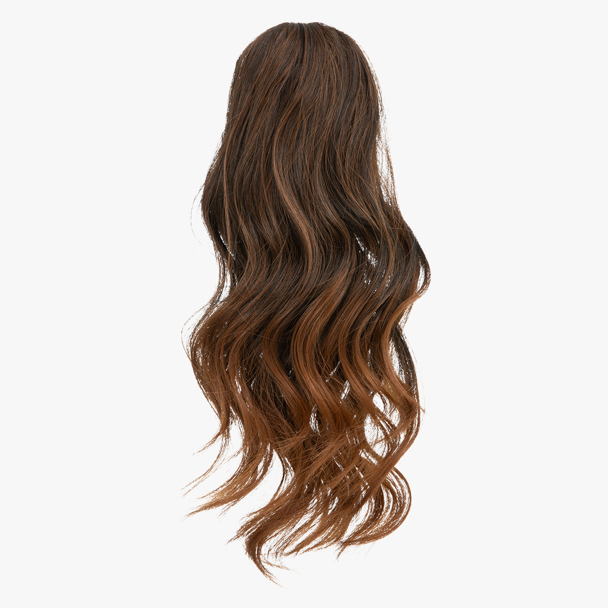 Natural long curly ponytail Light Brown and Light Auburn Tips