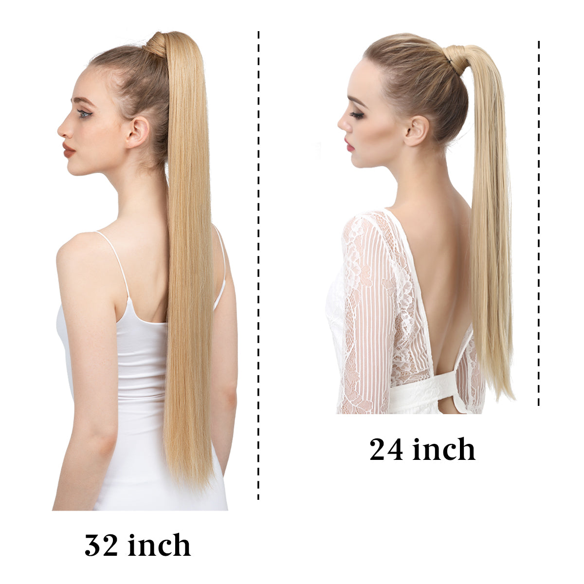 Clip Drawstring Fake Long Ponytail