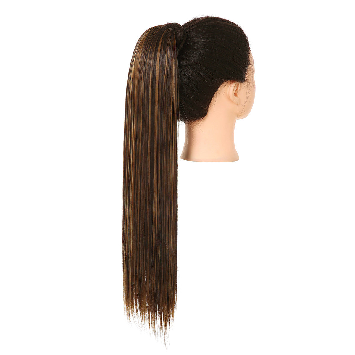 Clip Drawstring Fake Long Ponytail Iced Mocha 24in