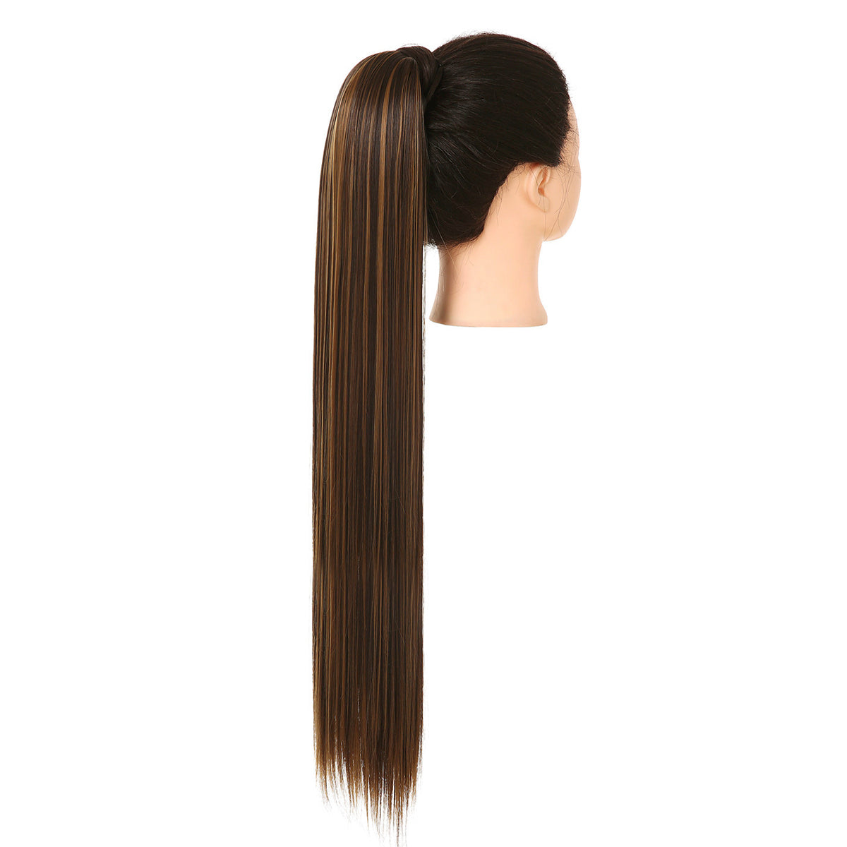 Clip Drawstring Fake Long Ponytail Iced Mocha 32in