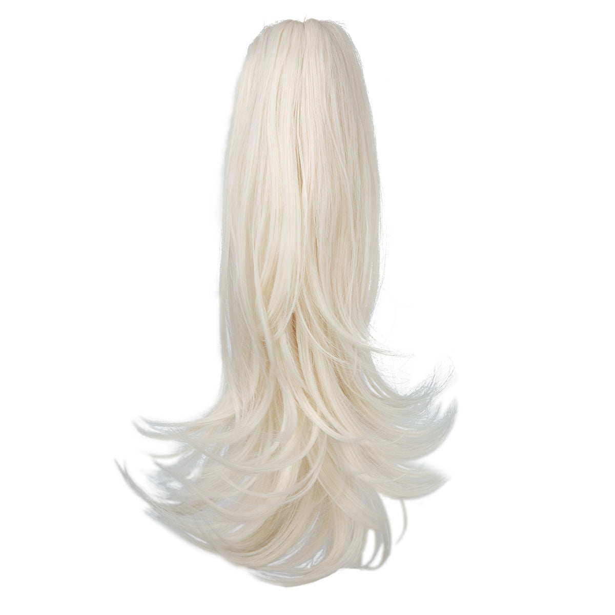 Clip In Hair Extensions Long Straight Ponytail White Blonde