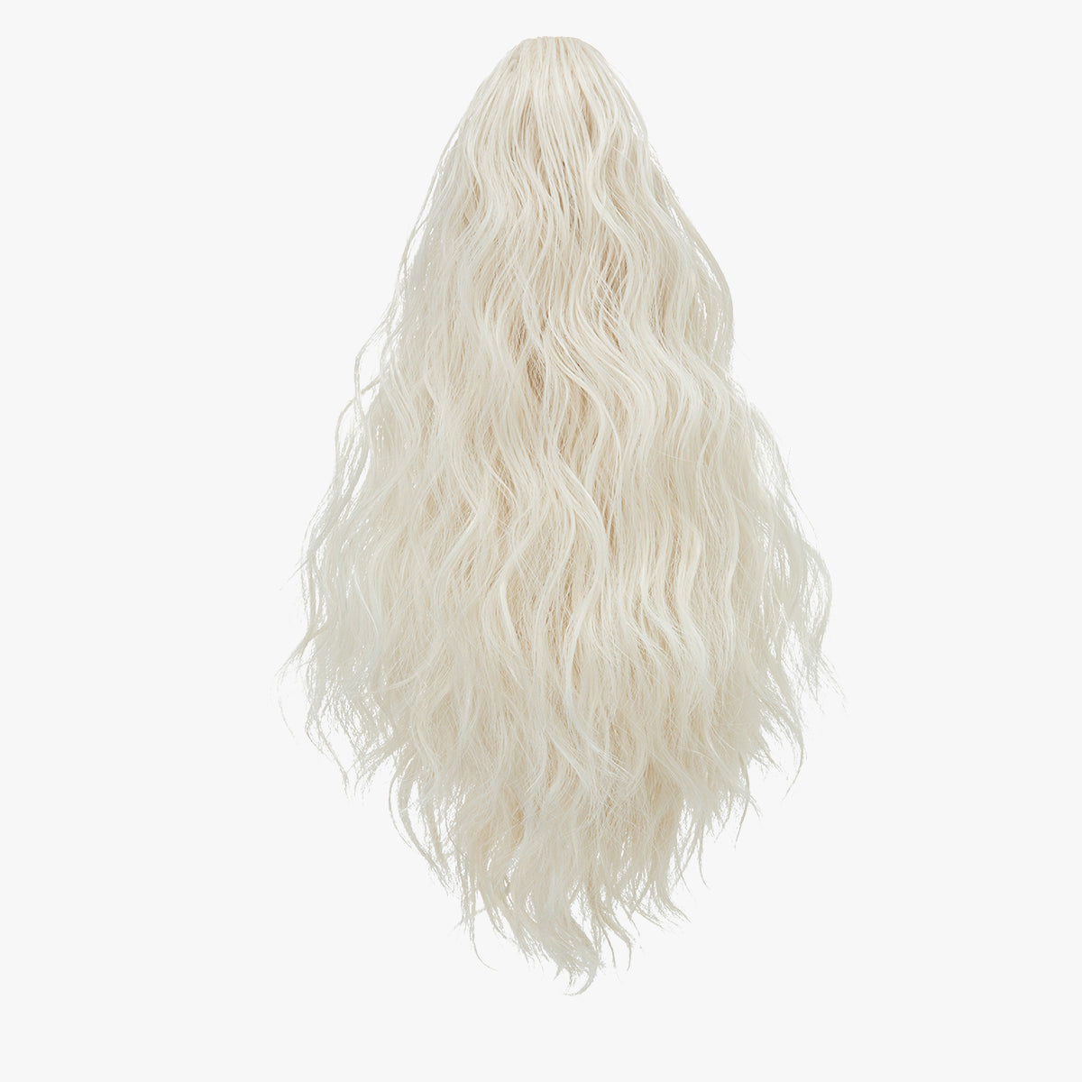 Claw Clip Short Ponytail Extension Wavy Ponytail White Blonde