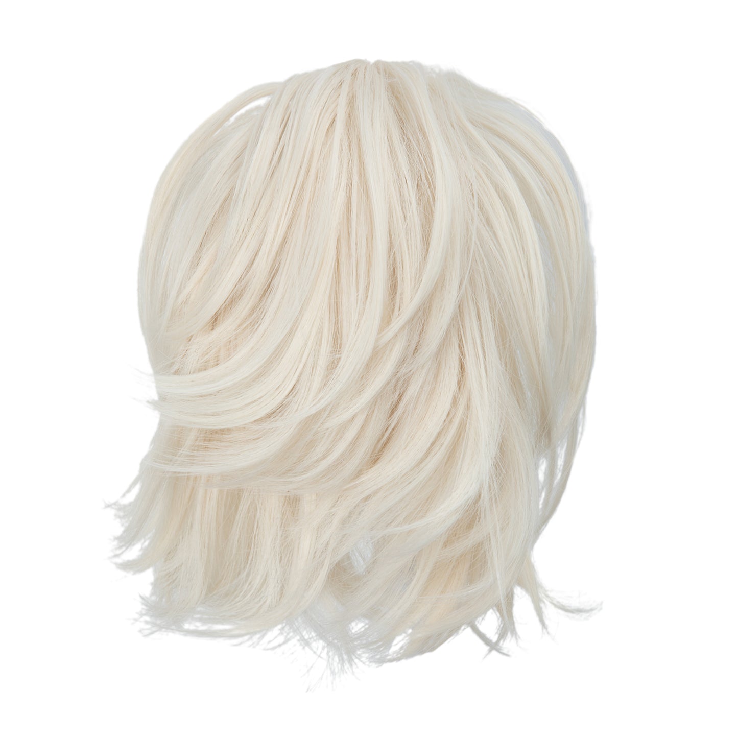 DIY Messy Claw Clip Short Ponytail Wig White Blonde