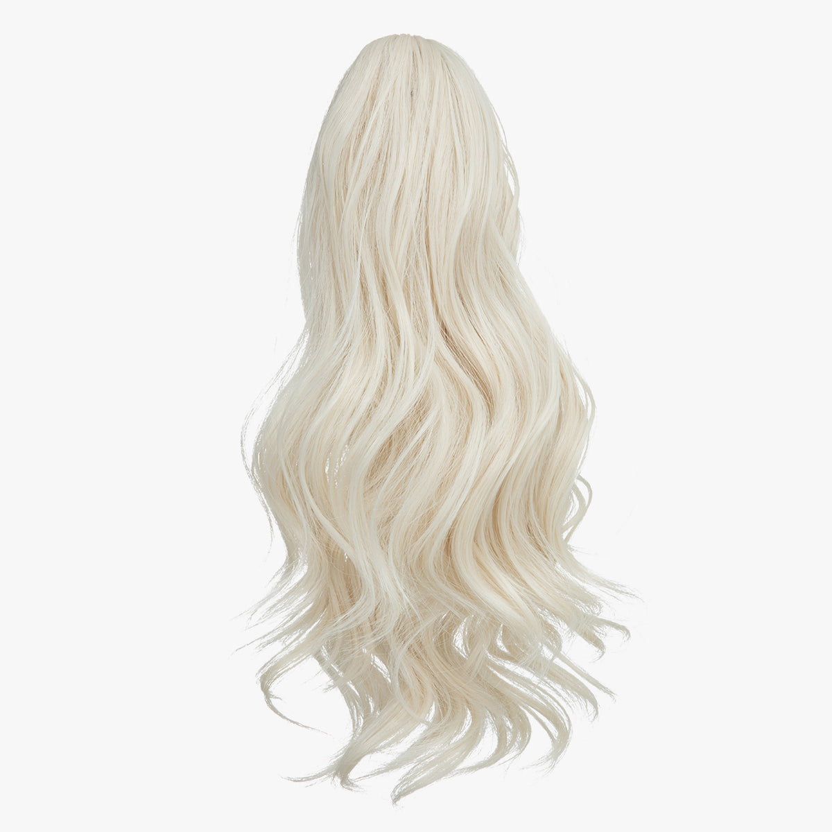 Natural long curly ponytail Platinum Blonde