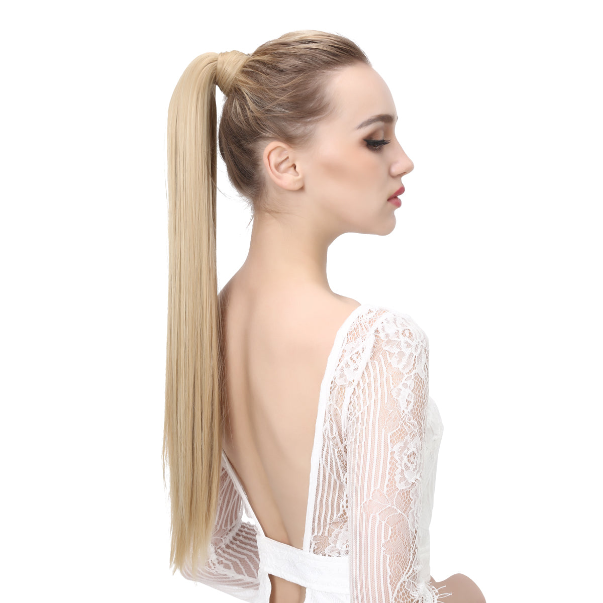 Clip Drawstring Fake Long Ponytail