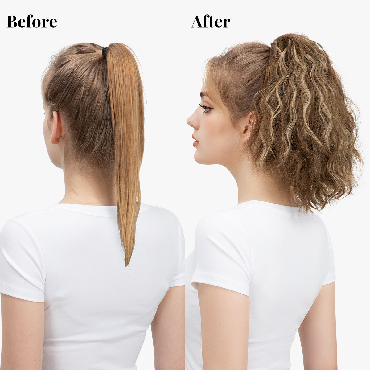 Claw Clip Short Ponytail Extension Wavy Ponytail