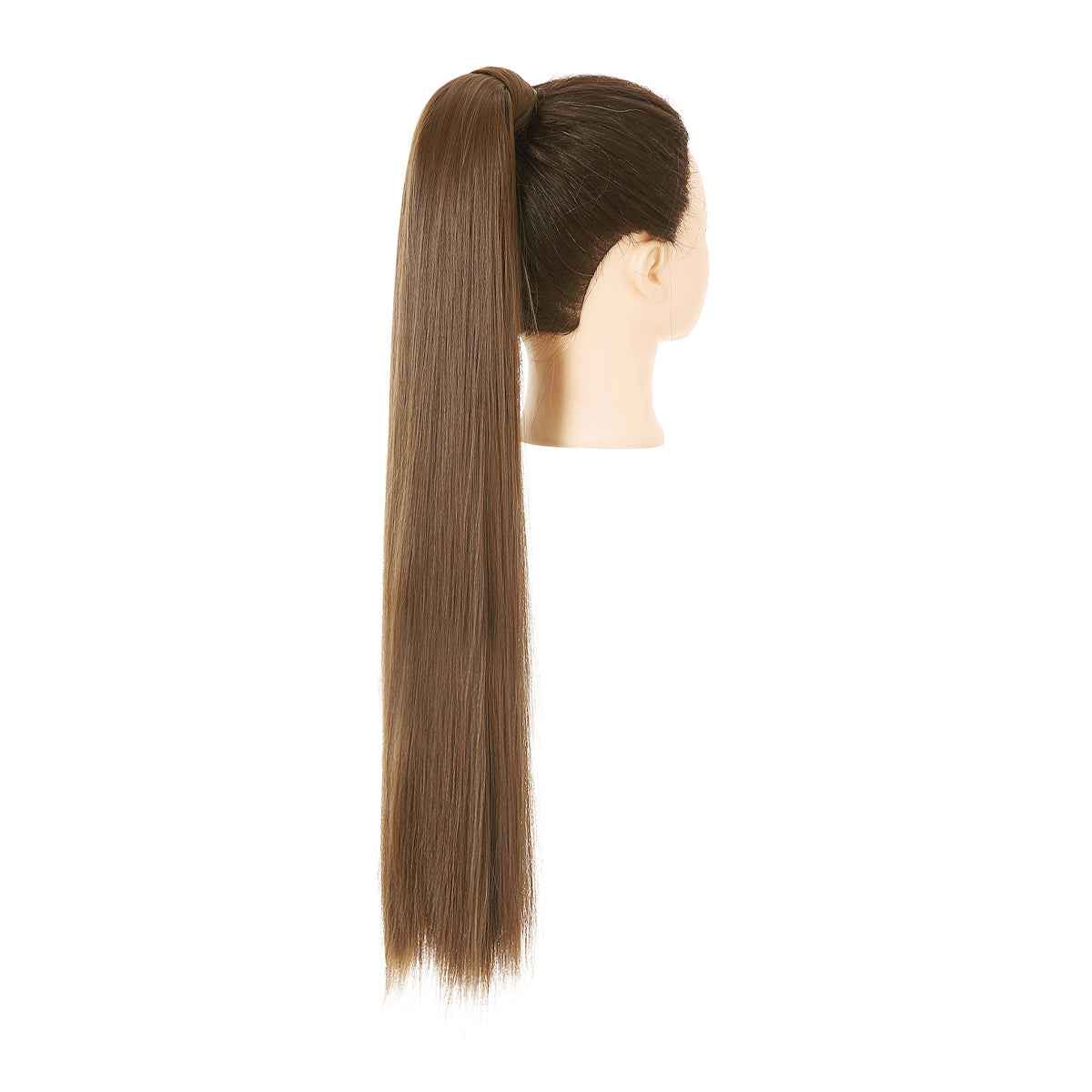 Clip Drawstring Fake Long Ponytail Medium Brown 32in