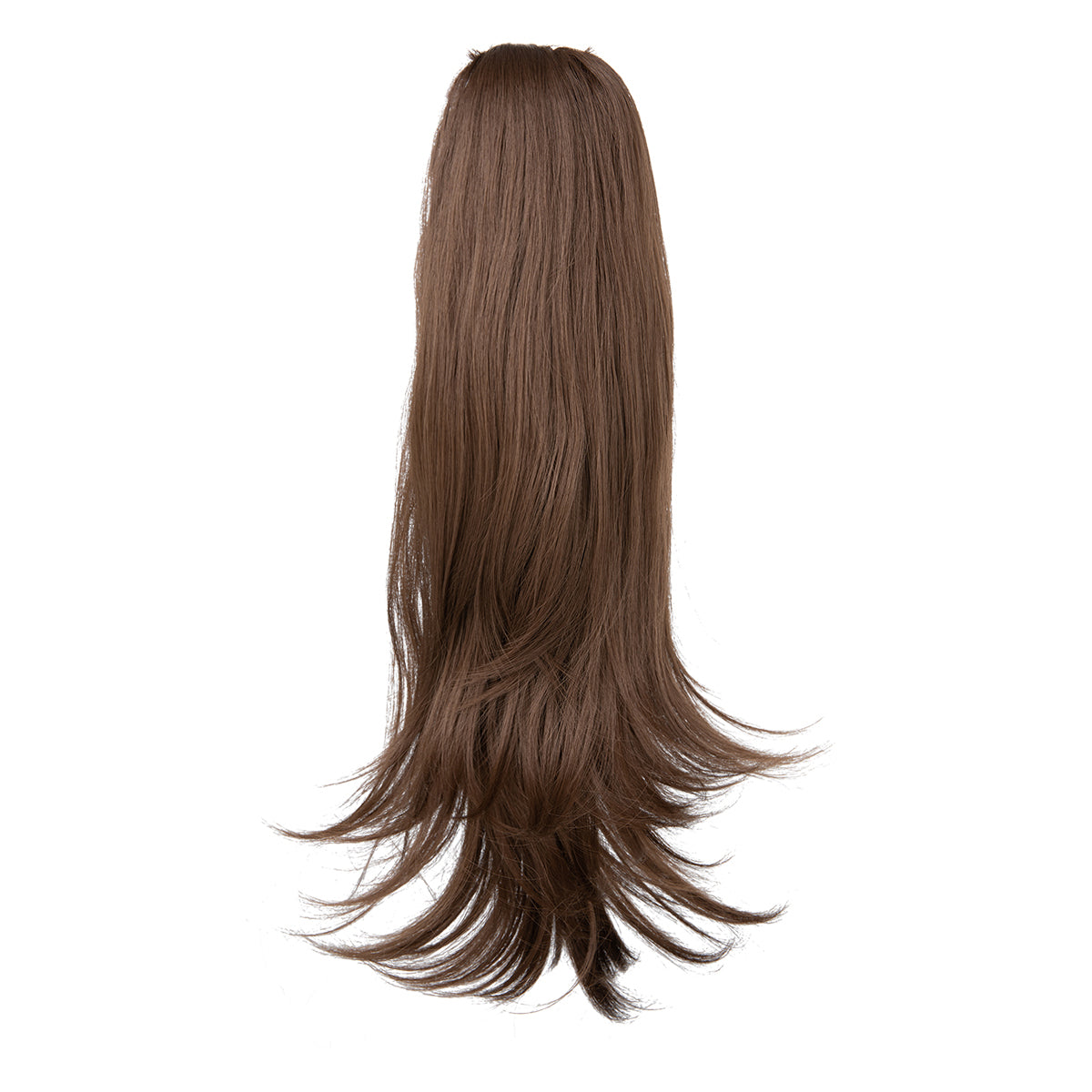 Clip In Hair Extensions Long Straight Ponytail Medium Brown