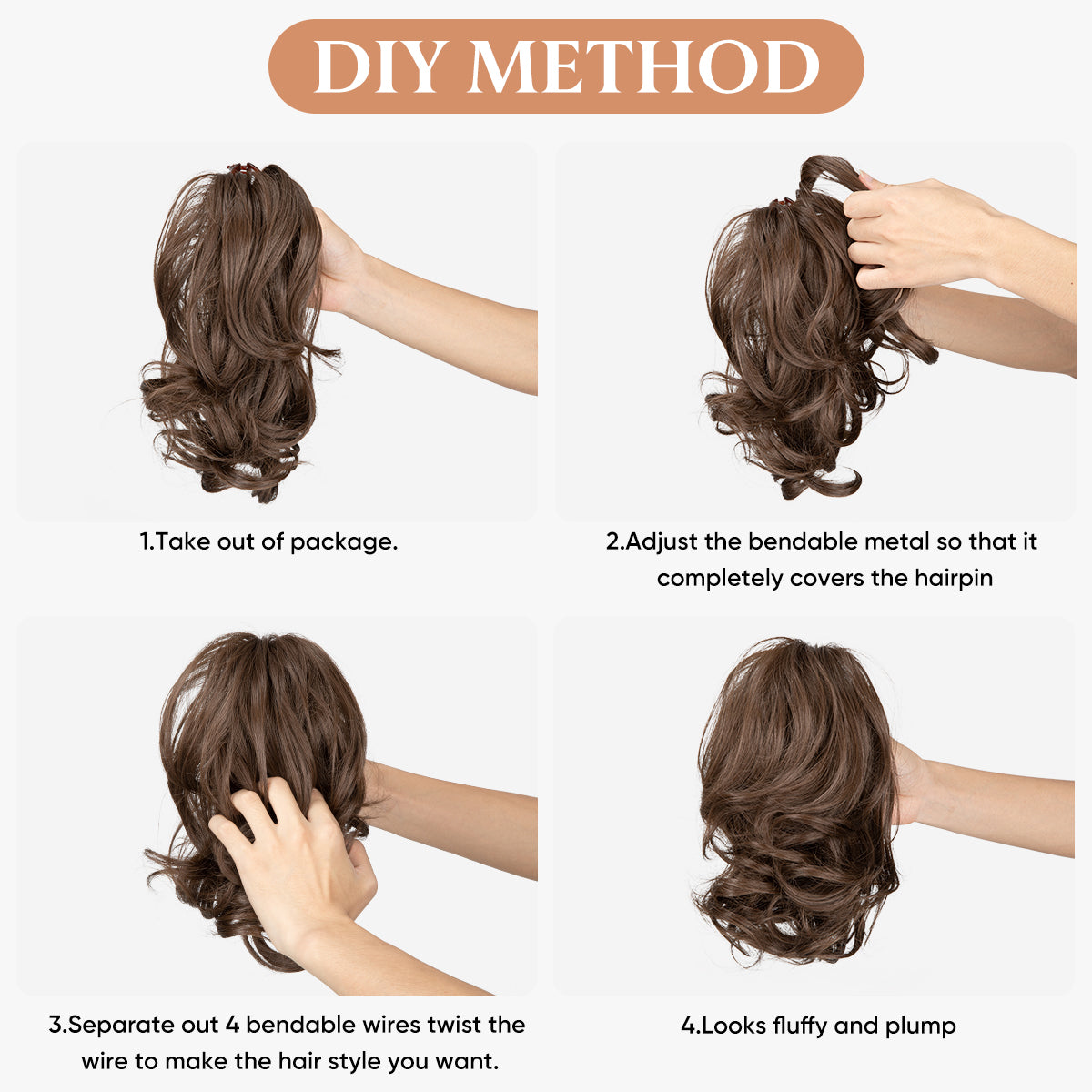 DIY Claw Clip Natural Ponytail Hair Extensions