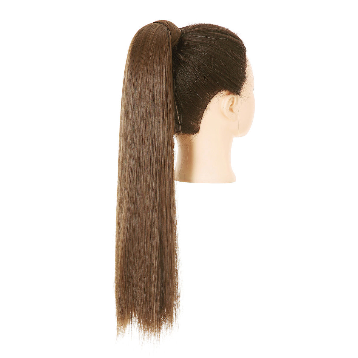 Clip Drawstring Fake Long Ponytail Medium Brown 24in