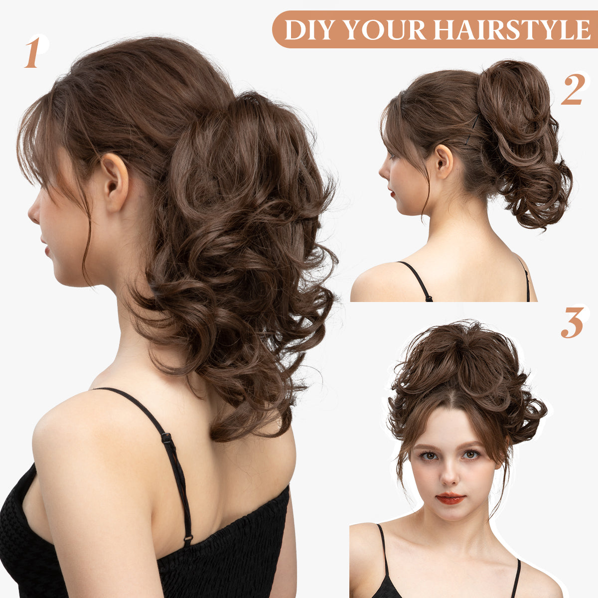 DIY Claw Clip Natural Ponytail Hair Extensions
