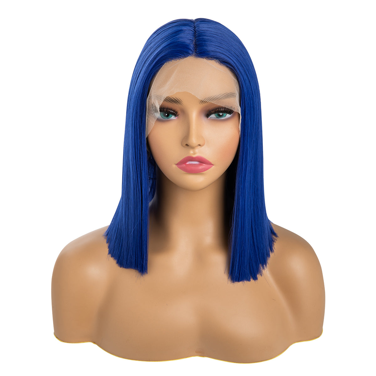 Short Straight Forehead Lace Front Bob Wig