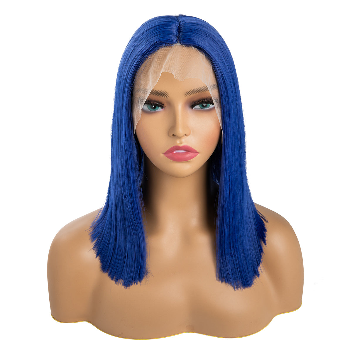 Short Straight Forehead Lace Front Bob Wig